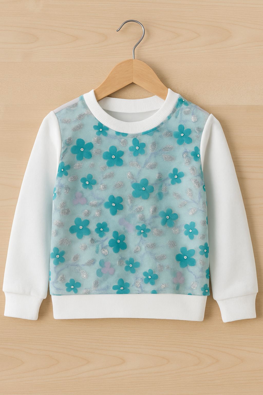 Stylish Flower Print Sweatshirt for Girls