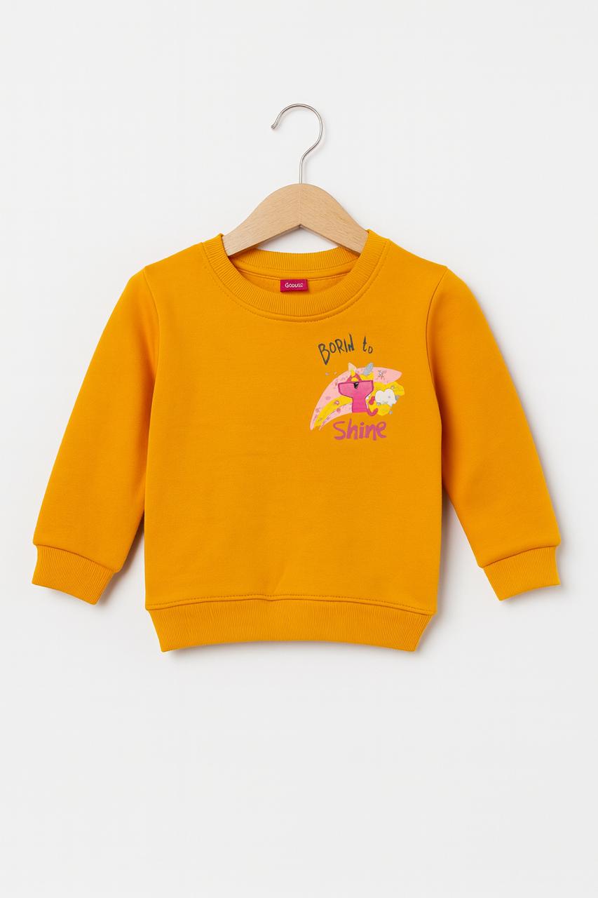 Yellow Printed Sweatshirt
