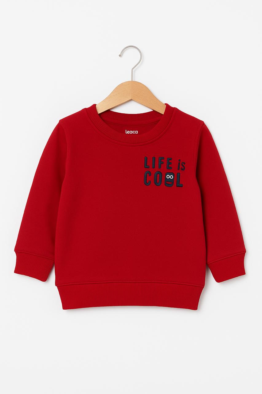 Red Unisex printed Sweatshirt