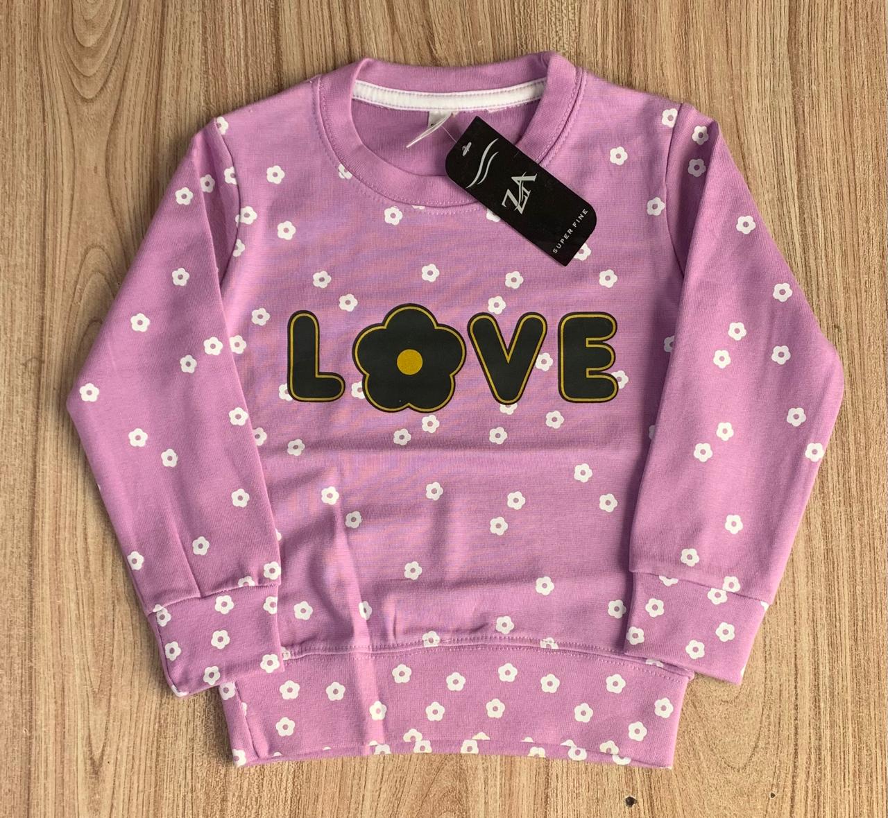 Pink Printed Sweatshirt for Girls