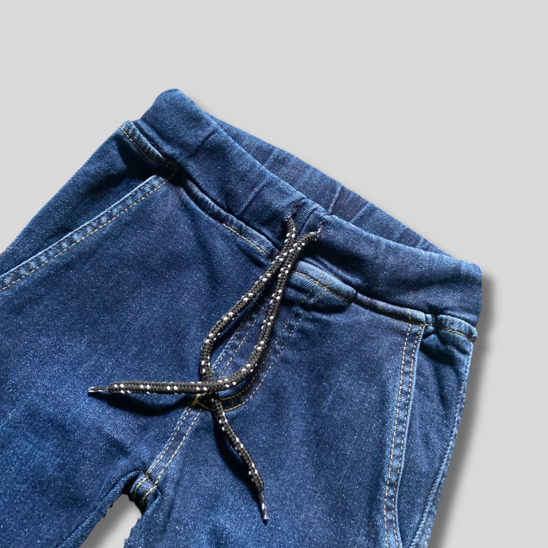 Boys Faded Blue Cargo Jeans