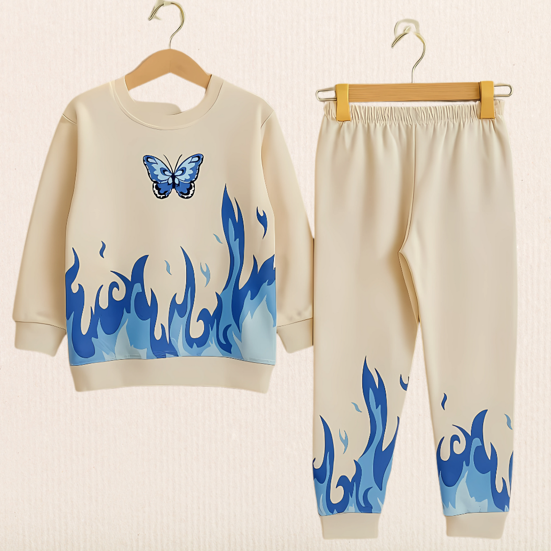 Girls flame & butterfly tracksuit