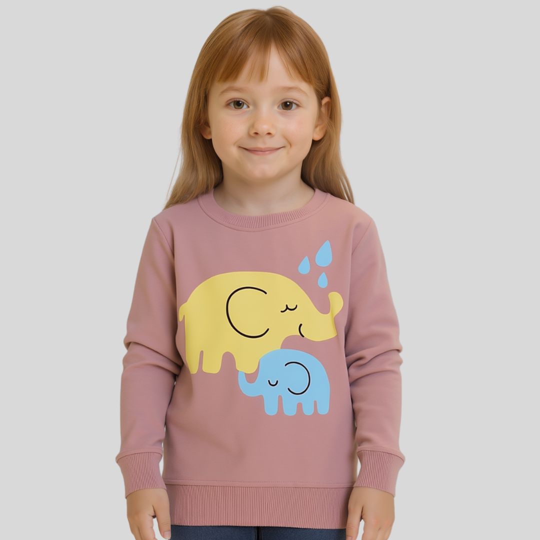 Girls pink elephant tracksuit