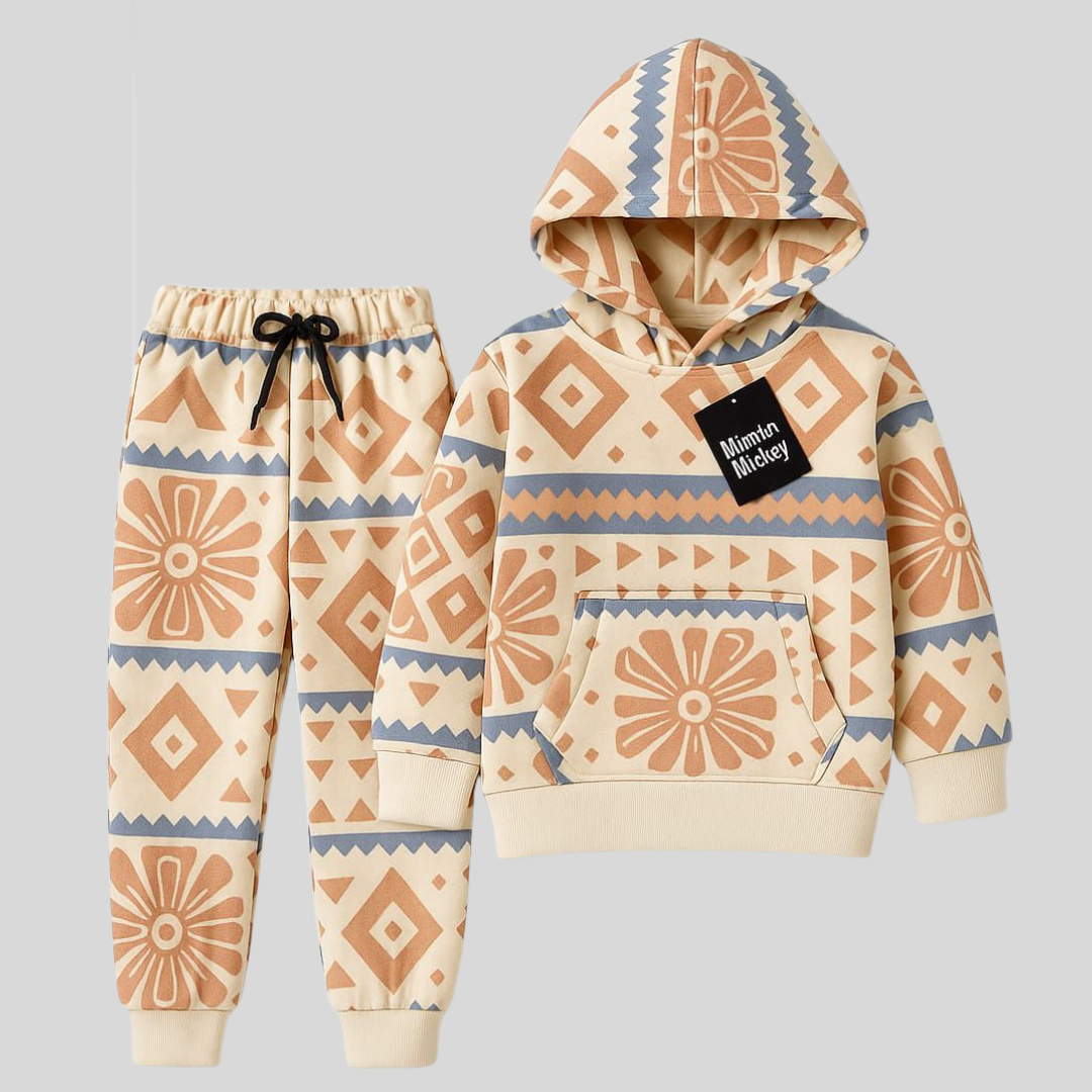 Unisex Printed Hoodie and Trouser Set