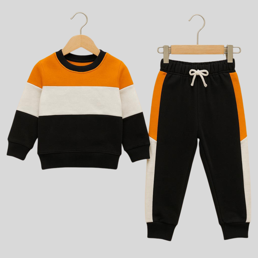 Unisex Yellow Black Tracksuit