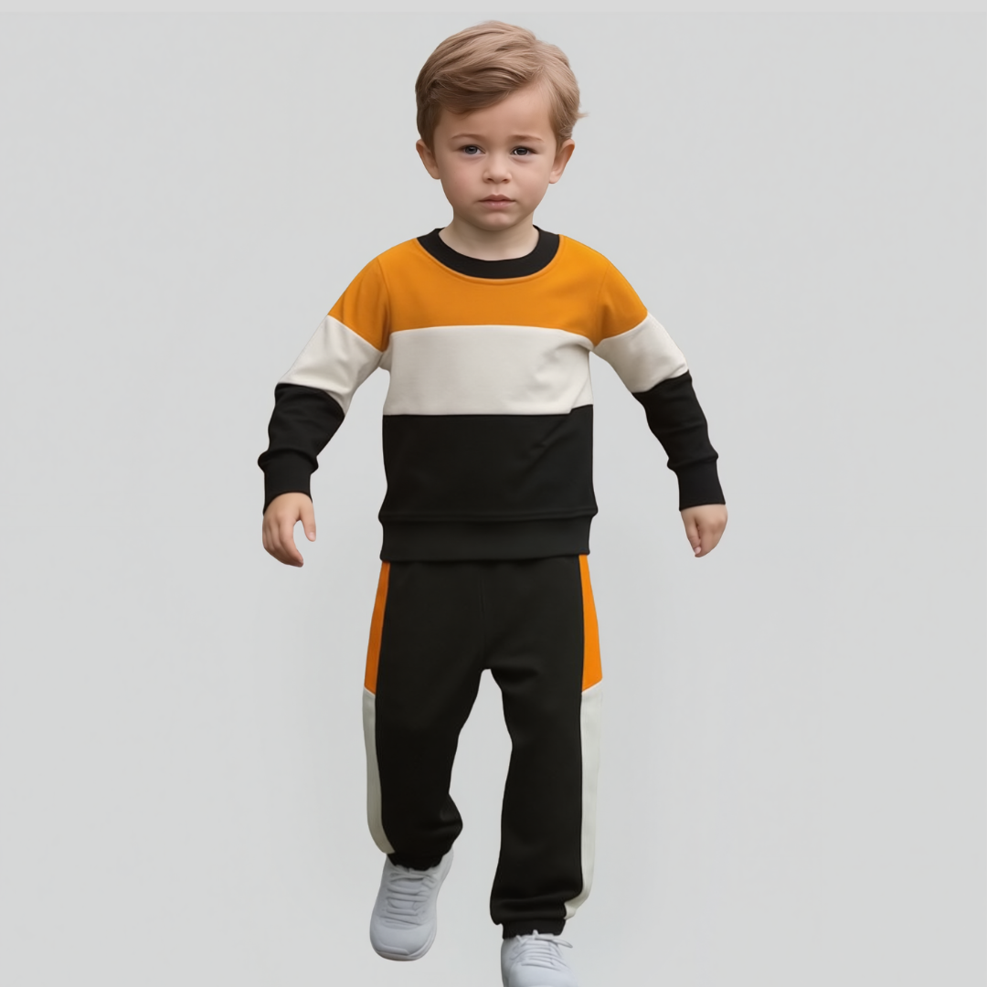 Unisex Yellow Black Tracksuit