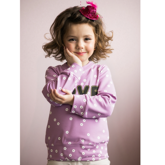 Pink Printed Sweatshirt for Girls