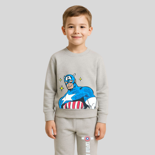 Grey captain america tracksuit