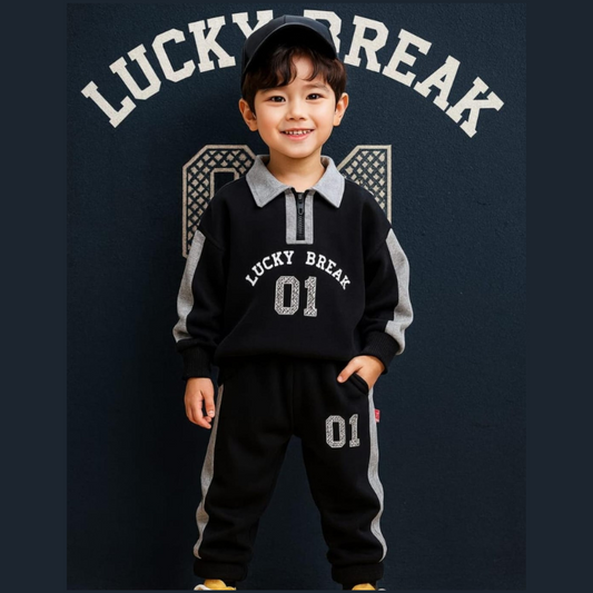 Black and Grey Sports Tracksuit