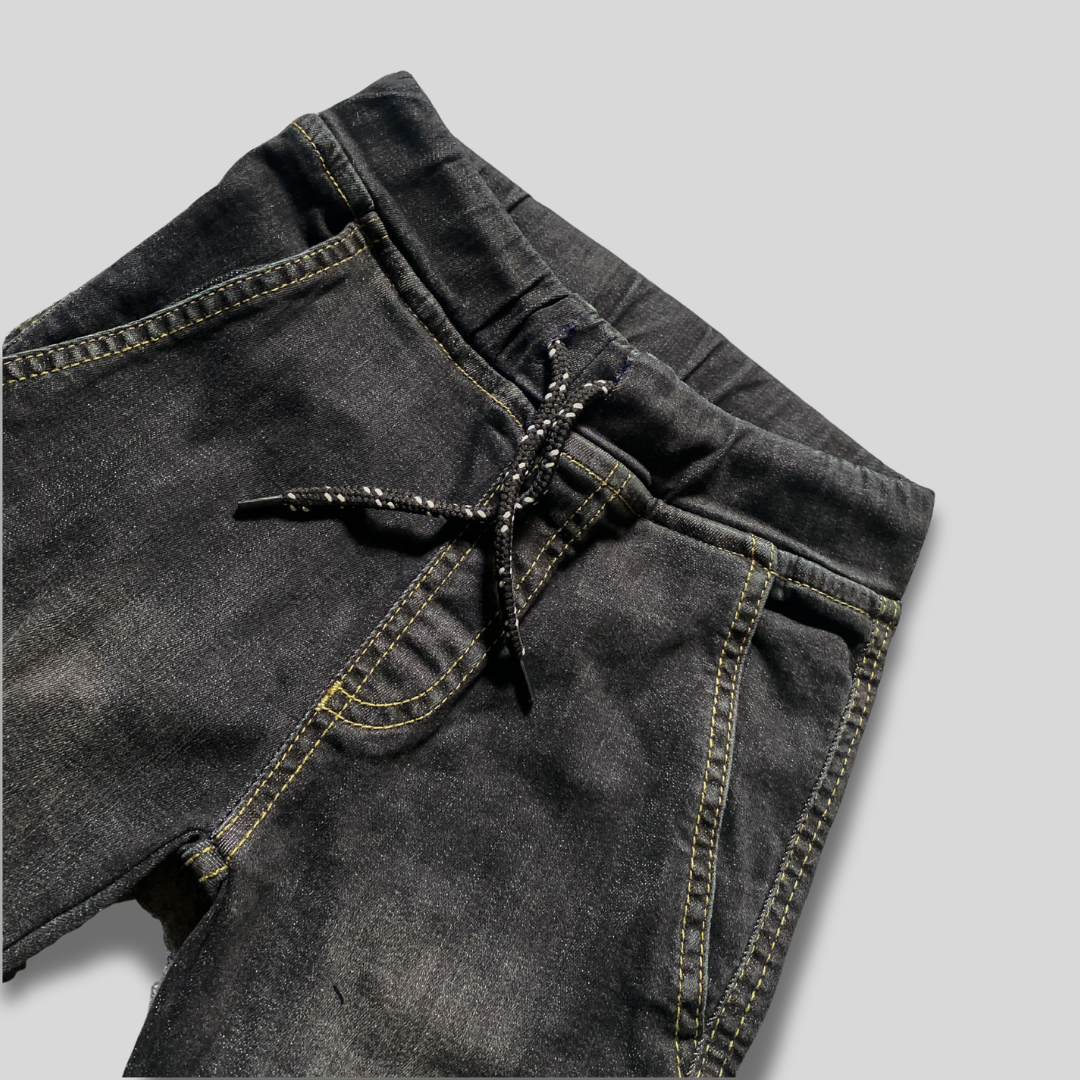 Boys Faded Black Cargo Jeans
