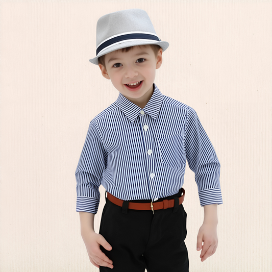 Casual blue lining shirt for boys