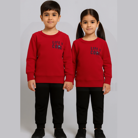 Red Unisex printed Sweatshirt