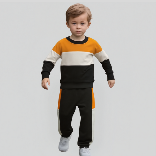 Unisex Yellow Black Tracksuit