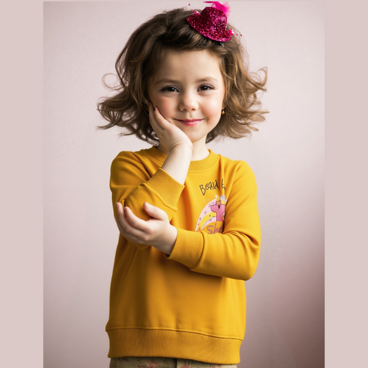 Yellow Printed Sweatshirt