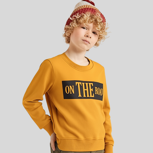 Boys Mustard Printed Tracksuit